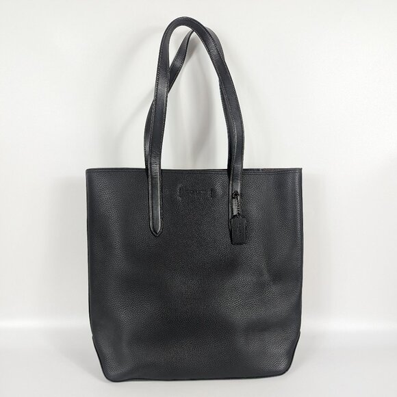 COACH Gotham Tall Tote 34 Unisex Bag Black Pebbled Leather Laptop Friendly EUC! - Picture 1 of 11